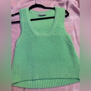 Zara Light Green Knit Top